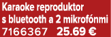 Karaoke reproduktor s bluetooth a 2 mikrof nmi 7166367 25.69 €