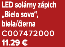 LED sol rny z pich „Biela sova“, biela/ ierna C007472000 11.29 €
