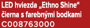 LED hviezda „Ethno Shine“ ierna s farebn mi bodkami C008763000