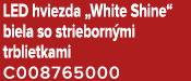 LED hviezda „White Shine“ biela so strieborn mi trblietkami C008765000