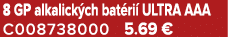 8 GP alkalick ch bat ri ULTRA AAA C008738000 5.69 €