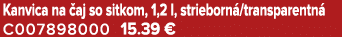 Kanvica na aj so sitkom, 1,2 l, strieborn /transparentn  C007898000 15.39 €