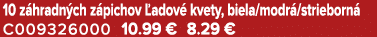 10 z hradn ch z pichov adov  kvety, biela/modr /strieborn  C009326000 10.99 € 8.29 €